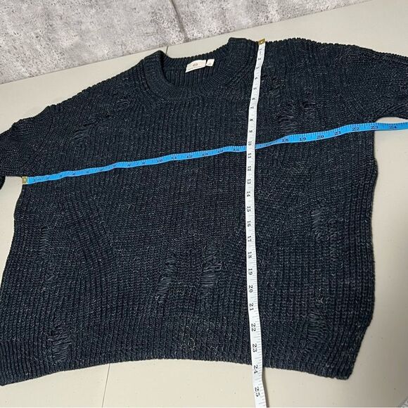 AG Adriano Goldschmied Finn Crewneck Tattered Knit Sweater Distressed - Picture 13 of 13